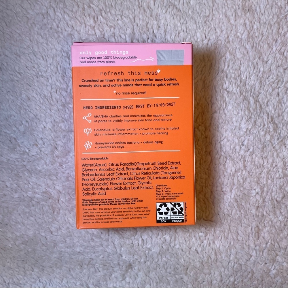 Busy Orange Makeup Remover Wipes Skincare - Picture 3 of 3